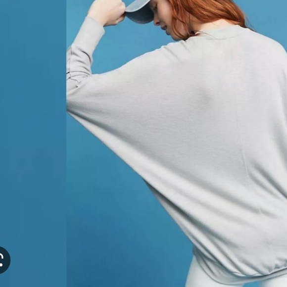 Anthropologie Eri + Ali Deep V Ribbed Top in Grey - Picture 2 of 7